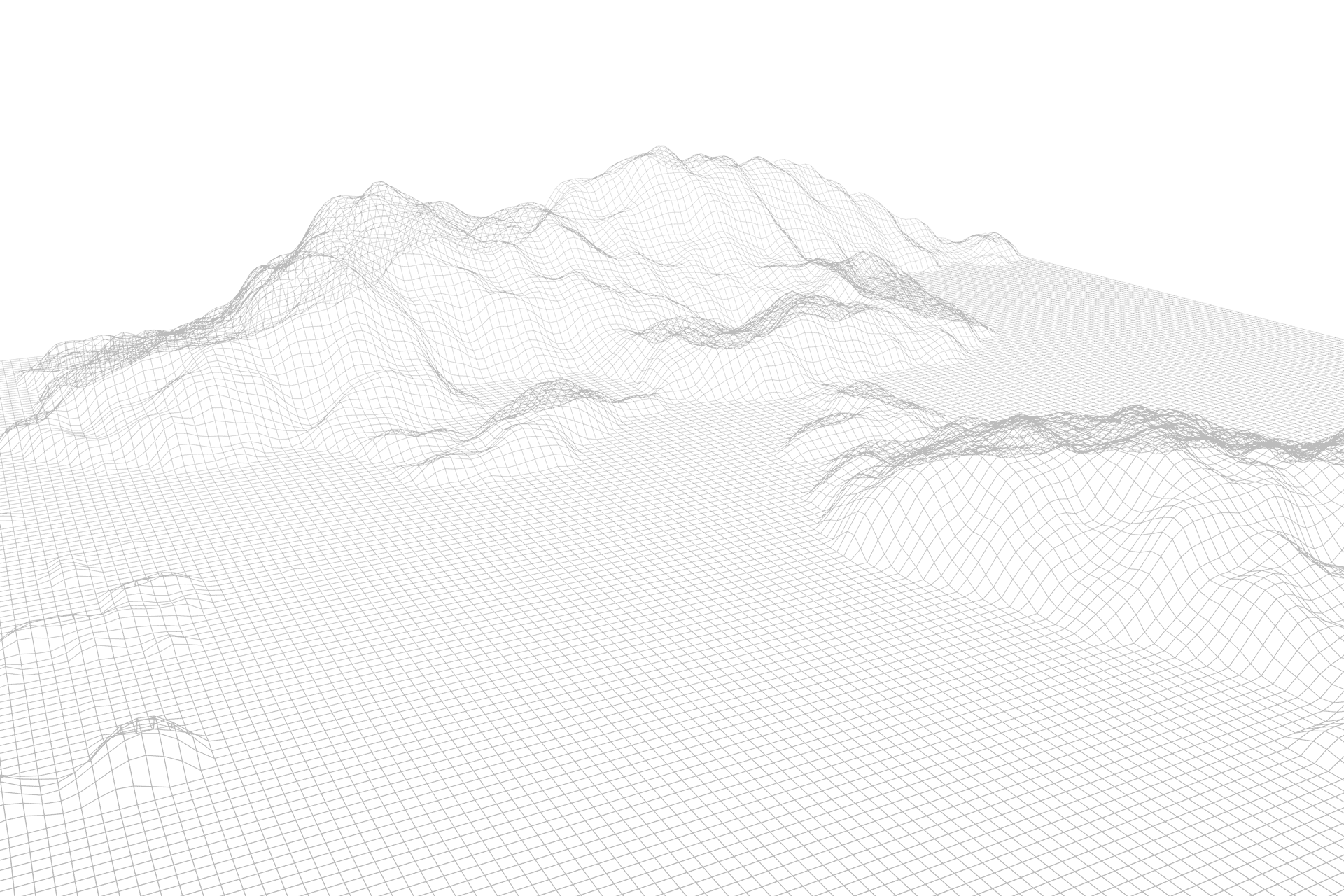 Mountain Made Up of Grid Mesh