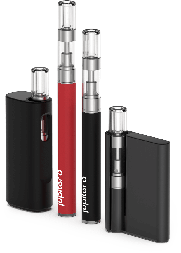 Liquid6 Silo, Standard, Compact, and Palm Vaporizers Standing Up