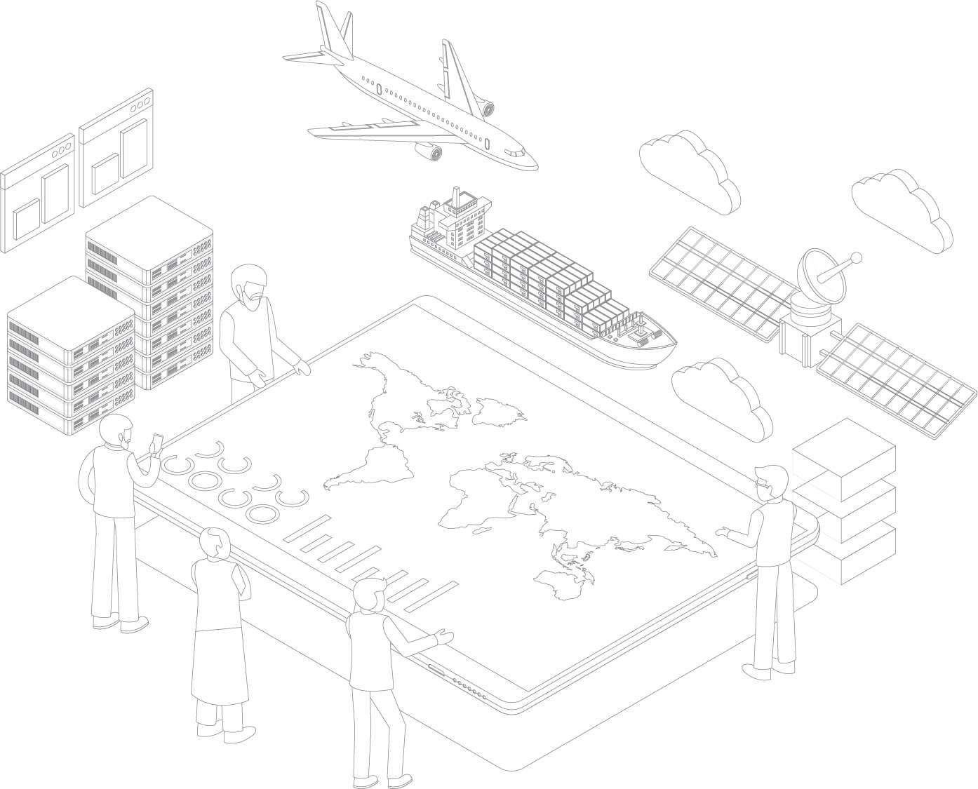 Illustration of People Planning Shipping Logistics